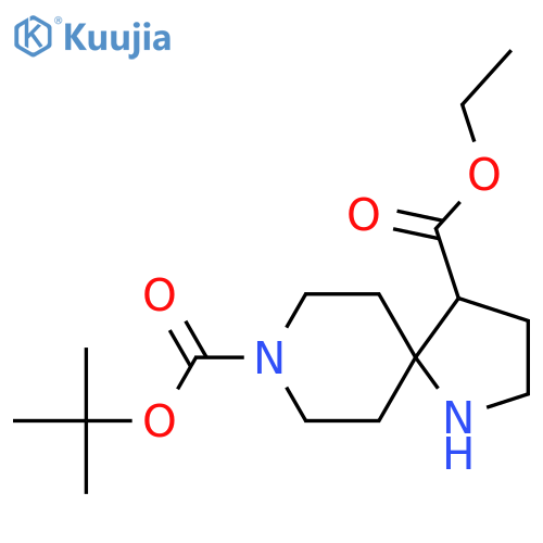 8-tert-butyl 4-ethyl 1,8-diazaspiro4.5decane-4,8-dicarboxylate structure