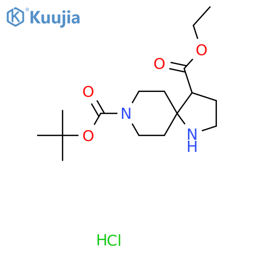 8-tert-butyl 4-ethyl 1,8-diazaspiro4.5decane-4,8-dicarboxylate hydrochloride structure