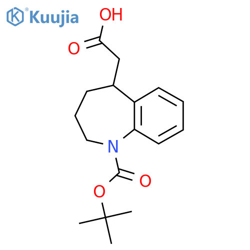 2-{1-(tert-butoxy)carbonyl-2,3,4,5-tetrahydro-1H-1-benzazepin-5-yl}acetic acid structure
