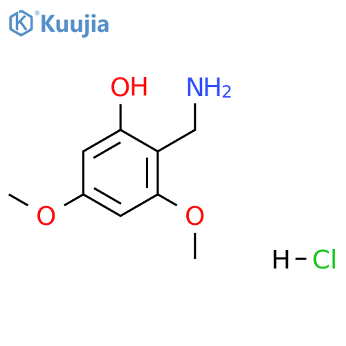 Phenol, 2-(aminomethyl)-3,5-dimethoxy-, hydrochloride (1:1) structure