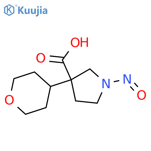 1-Nitroso-3-(oxan-4-yl)pyrrolidine-3-carboxylic acid structure