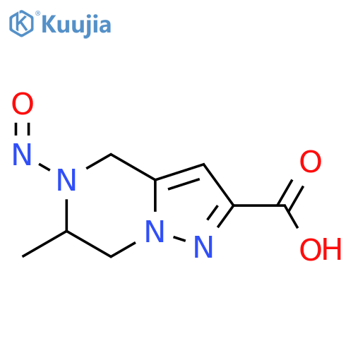 6-methyl-5-nitroso-4H,5H,6H,7H-pyrazolo[1,5-a]pyrazine-2-carboxylic acid structure