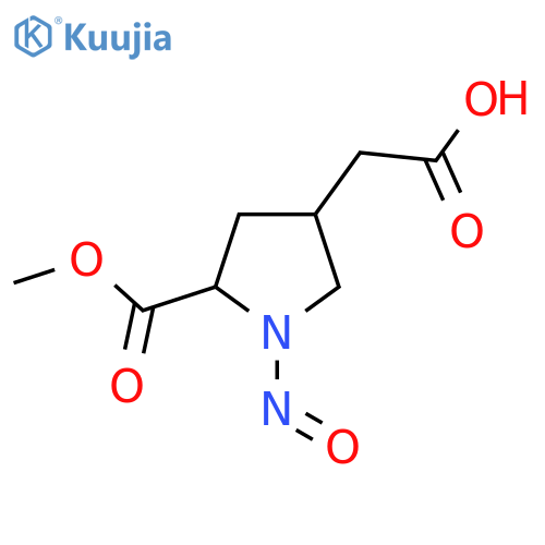 2-5-(methoxycarbonyl)-1-nitrosopyrrolidin-3-ylacetic acid structure