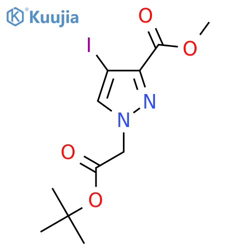 methyl 1-2-(tert-butoxy)-2-oxoethyl-4-iodo-1H-pyrazole-3-carboxylate structure
