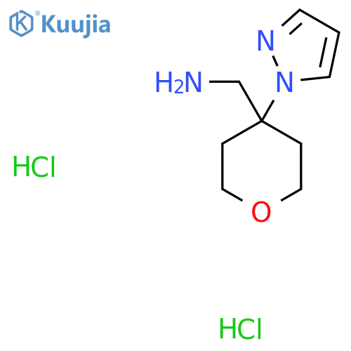 1-4-(1H-pyrazol-1-yl)oxan-4-ylmethanamine dihydrochloride structure