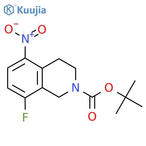 Tert-butyl 8-fluoro-5-nitro-1,2,3,4-tetrahydroisoquinoline-2-carboxylate structure