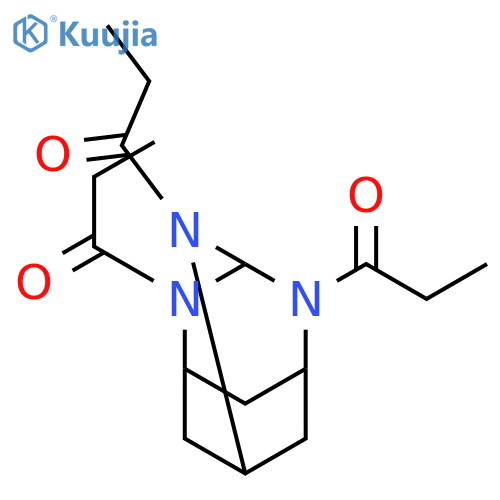 2,4,10-Triazatricyclo[3.3.1.13,7]decane, 2,4,10-tris(1-oxopropyl)- structure