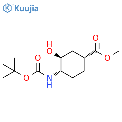 Cyclohexanecarboxylic acid,4-[[(1,1-dimethylethoxy)carbonyl]amino]-3-hydroxy-, methyl ester,(1R,3S,4S)-rel- structure