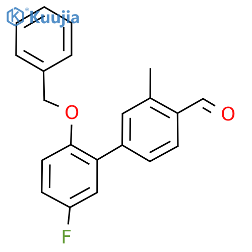 [1,​1'-​Biphenyl]​-​4-​carboxaldehyde, 5'-​fluoro-​3-​methyl-​2'-​(phenylmethoxy)​- structure