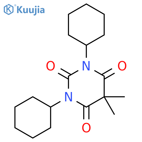 2,4,6(1H,3H,5H)-Pyrimidinetrione, 1,3-dicyclohexyl-5,5-dimethyl- structure
