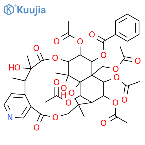 Per(deacyl)hypoglaunine; 1-Benzoyl, 2,6,8,9,14-penta-Ac structure