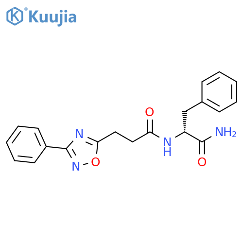 1,2,4-Oxadiazole-5-propanamide, N-[(1R)-2-amino-2-oxo-1-(phenylmethyl)ethyl]-3-phenyl- structure