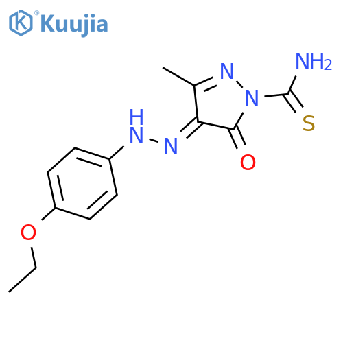 1H-Pyrazole-1-carbothioamide,4-[2-(4-ethoxyphenyl)hydrazinylidene]-4,5-dihydro-3-methyl-5-oxo- structure