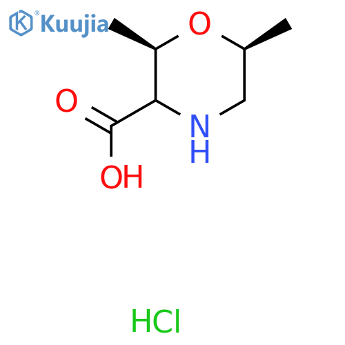 (2R,6S)-2,6-dimethylmorpholine-3-carboxylic acid hydrochloride structure