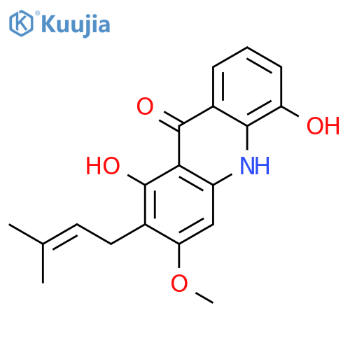 9(10H)-Acridinone, 1,5-dihydroxy-3-methoxy-2-(3-methyl-2-butenyl)- structure