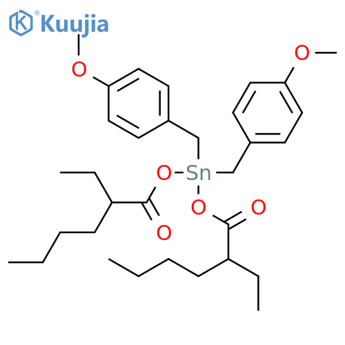 Stannane, bis[(2-ethyl-1-oxohexyl)oxy]bis[(4-methoxyphenyl)methyl]- structure