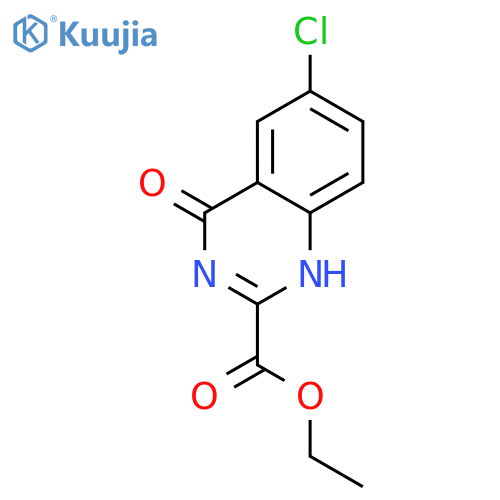 2-Quinazolinecarboxylic acid, 6-chloro-1,4-dihydro-4-oxo-, ethyl ester structure