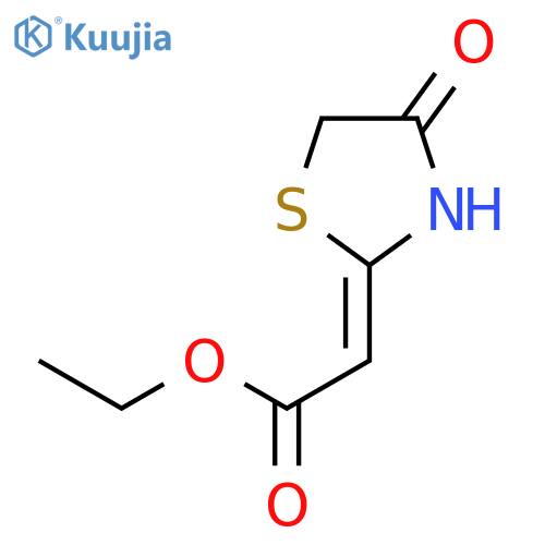 Acetic acid, (4-oxo-2-thiazolidinylidene)-, ethyl ester, (2Z)- structure