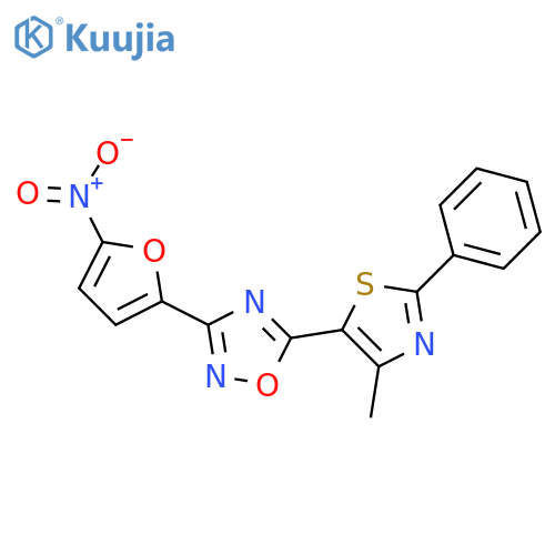 5-(4-methyl-2-phenyl-1,3-thiazol-5-yl)-3-(5-nitro-2-furyl)-1,2,4-oxadiazole structure