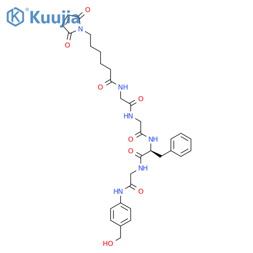 (S)-6-(2,5-Dioxo-2,5-dihydro-1H-pyrrol-1-yl)-N-(2-((2-((1-((2-((4-(hydroxymethyl)phenyl)amino)-2-oxoethyl)amino)-1-oxo-3-phenylpropan-2-yl)amino)-2-oxoethyl)amino)-2-oxoethyl)hexanamide structure