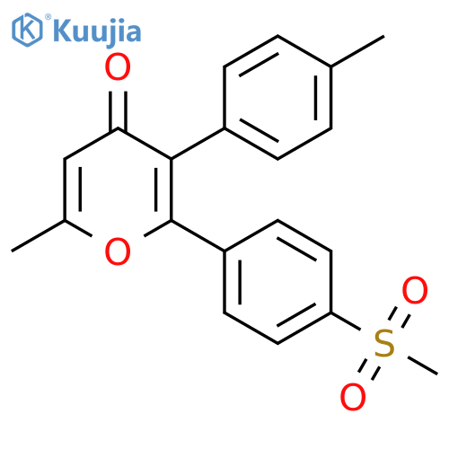 4H-Pyran-4-one,6-methyl-3-(4-methylphenyl)-2-[4-(methylsulfonyl)phenyl]- structure