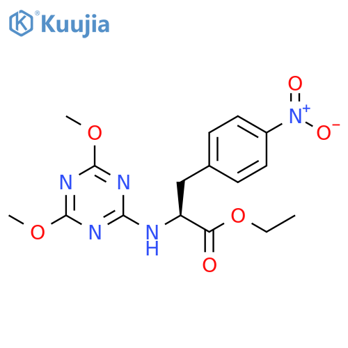 L-Phenylalanine, N-(4,6-dimethoxy-1,3,5-triazin-2-yl)-4-nitro-, ethyl ester structure