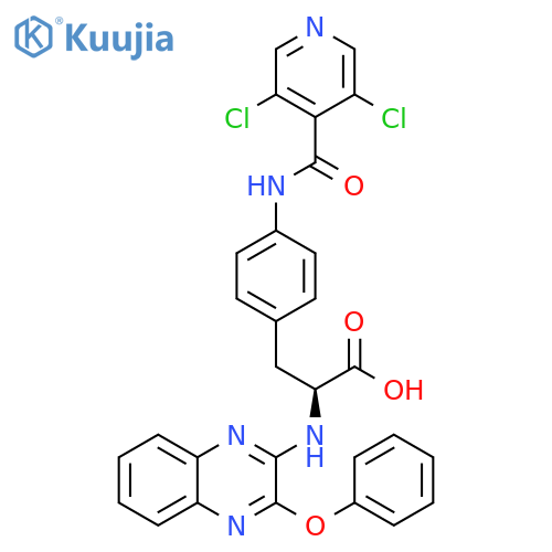 L-Phenylalanine,4-[[(3,5-dichloro-4-pyridinyl)carbonyl]amino]-N-(3-phenoxy-2-quinoxalinyl)- structure