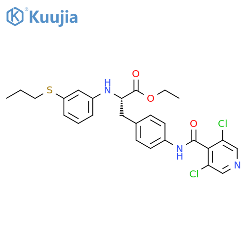 Phenylalanine, 4-[[(3,5-dichloro-4-pyridinyl)carbonyl]amino]-N-[3-(propylthio)phenyl]-, ethyl ester structure
