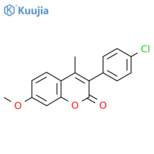 3-(4-chlorophenyl)-7-methoxy-4-methyl-2H-chromen-2-one structure