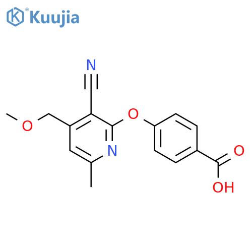 Benzoic acid, 4-[[3-cyano-4-(methoxymethyl)-6-methyl-2-pyridinyl]oxy]- (en) structure