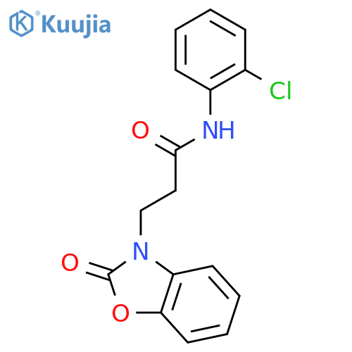 N-(2-chlorophenyl)-3-(2-oxo-2,3-dihydro-1,3-benzoxazol-3-yl)propanamide structure