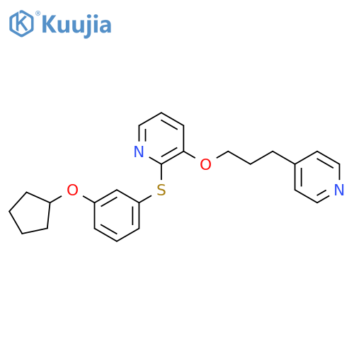 Pyridine, 2-[[3-(cyclopentyloxy)phenyl]thio]-3-[3-(4-pyridinyl)propoxy]- structure