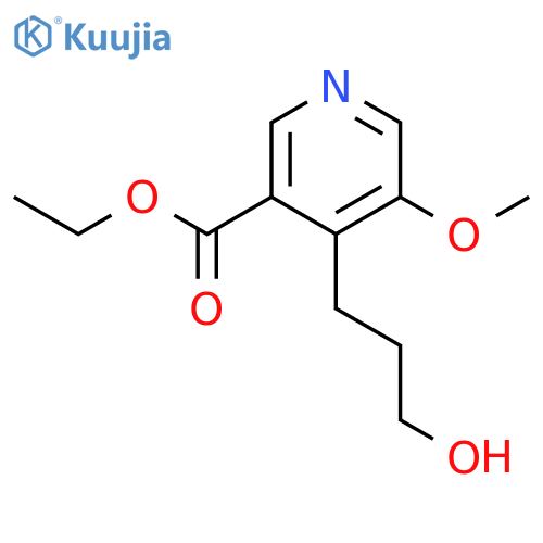 3-Pyridinecarboxylic acid, 4-(3-hydroxypropyl)-5-methoxy-, ethyl ester structure