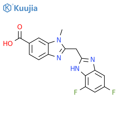 1H-Benzimidazole-6-carboxylic acid,2-[(4,6-difluoro-1H-benzimidazol-2-yl)methyl]-1-methyl- structure
