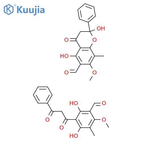 Benzaldehyde,2,4-dihydroxy-3-[(2Z)-3-hydroxy-1-oxo-3-phenyl-2-propenyl]-6-methoxy-5-methyl- structure