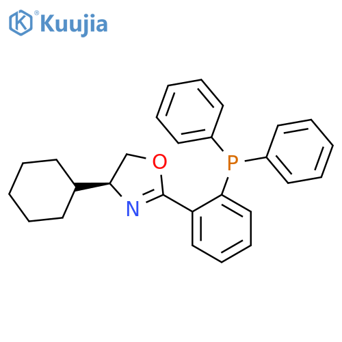 (S)-4-Cyclohexyl-2-(2-(diphenylphosphanyl)phenyl)-4,5-dihydrooxazole structure