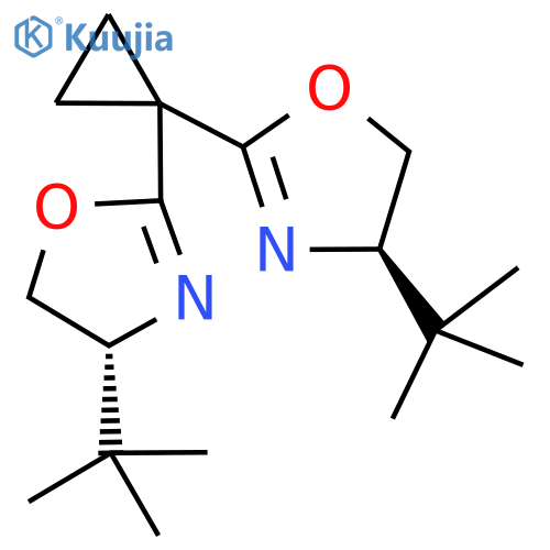 (4R,4'R)-2,2'-(Cyclopropane-1,1-diyl)bis(4-(tert-butyl)-4,5-dihydrooxazole) structure