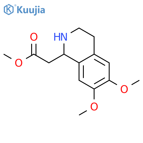 Methyl 2-(6,7-dimethoxy-1,2,3,4-tetrahydroisoquinolin-1-yl)acetate structure