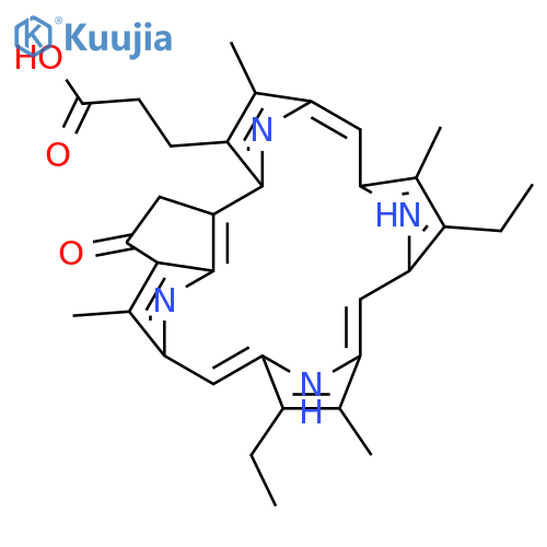 3-Phorbinepropanoicacid, 3,4-didehydro-9,14-diethyl-4,8,13,18-tetramethyl-20-oxo- structure