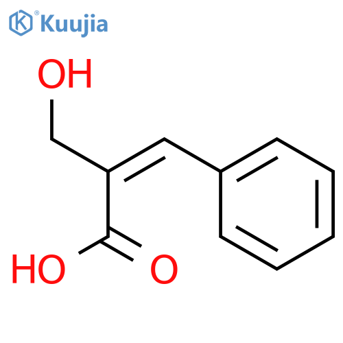 (2Z)-2-(hydroxymethyl)-3-phenylprop-2-enoic acid structure