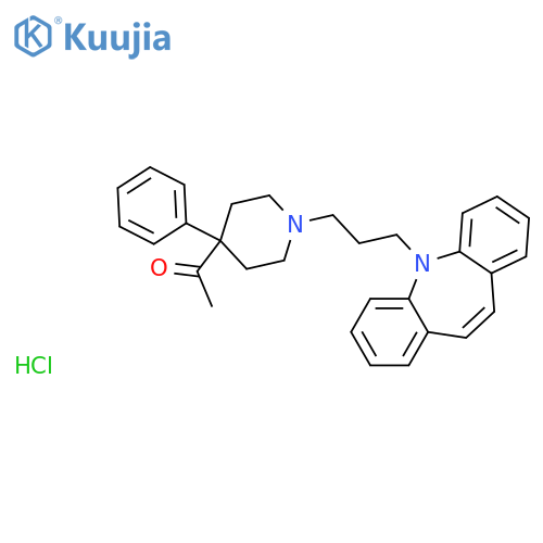 Ethanone,1-[1-[3-(5H-dibenz[b,f]azepin-5-yl)propyl]-4-phenyl-4-piperidinyl]-,hydrochloride (1:1) structure