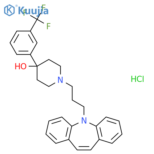 4-Piperidinol,1-[3-(5H-dibenz[b,f]azepin-5-yl)propyl]-4-[3-(trifluoromethyl)phenyl]-,hydrochloride (1:1) structure