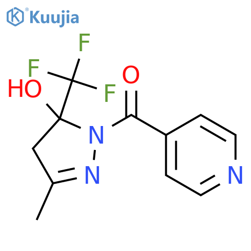 1-isonicotinoyl-3-methyl-5-(trifluoromethyl)-4,5-dihydro-1H-pyrazol-5-ol structure