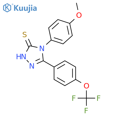 3H-1,2,4-Triazole-3-thione,2,4-dihydro-4-(4-methoxyphenyl)-5-[4-(trifluoromethoxy)phenyl]- structure