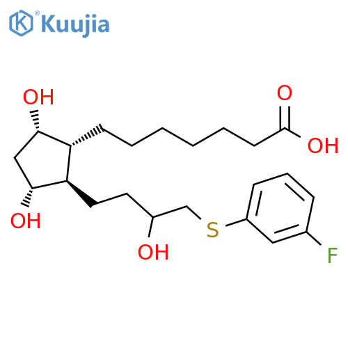 Cyclopentaneheptanoic acid,2-[4-[(3-fluorophenyl)thio]-3-hydroxybutyl]-3,5-dihydroxy-,(1R,2R,3R,5S)- structure