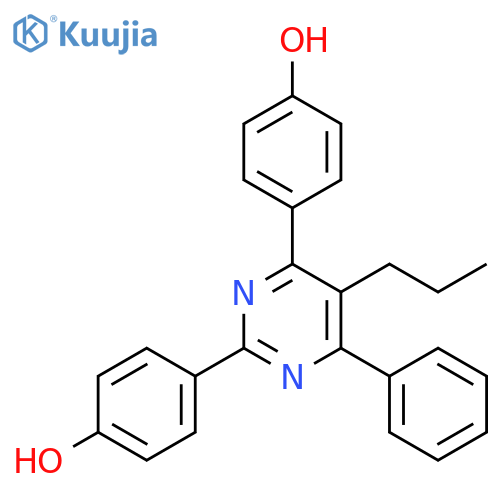 Phenol, 4,4'-(6-phenyl-5-propyl-2,4-pyrimidinediyl)bis- structure