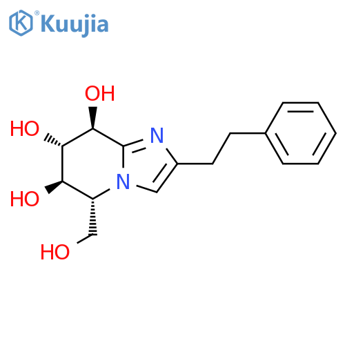 Imidazo[1,2-a]pyridine-6,7,8-triol,5,6,7,8-tetrahydro-5-(hydroxymethyl)-2-(2-phenylethyl)-, (5R,6R,7S,8S)- structure