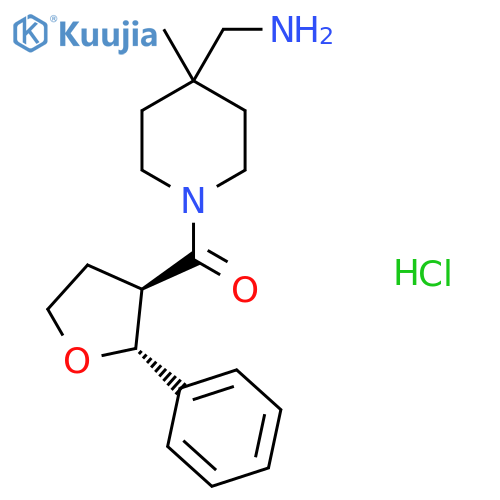 rac-1-{4-methyl-1-(2R,3R)-2-phenyloxolane-3-carbonylpiperidin-4-yl}methanamine hydrochloride, trans structure