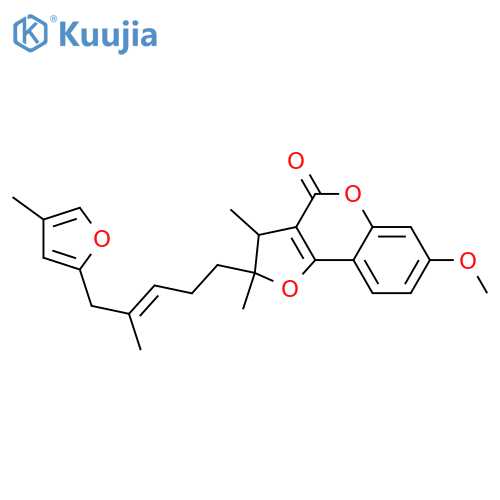 2,3-Dihydro-7-hydroxy-2,3-dimethyl-2-[4-methyl-5-(4-methyl-2-furanyl)-3-pentenyl]-4H-furo[3,2-c]benzopyran-4-one; (2R*,3S*)-(E)-form, Me ether structure