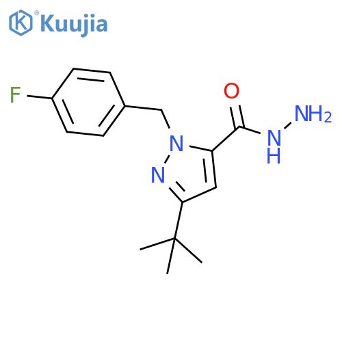 1H-Pyrazole-5-carboxylicacid, 3-(1,1-dimethylethyl)-1-[(4-fluorophenyl)methyl]-, hydrazide structure